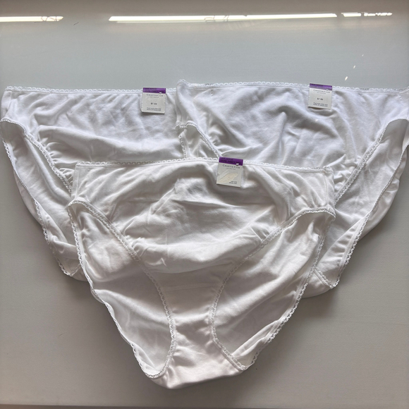 Charter Club Women's XXL 100% Cotton 3 Pack of White Brief Underwear NWT L30 - Picture 7 of 8